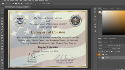University Of Houston Certificate PSD Template