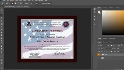 Authentic-Looking Fake Certificate From Florida Atlantic University PSD Template