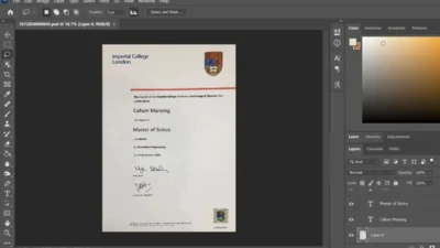 Fake Certificate From Imperial College London PSD Template