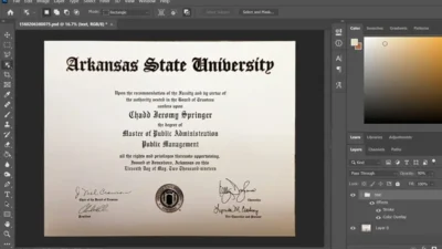 Fake Certificate From Arkansas State University PSD Template