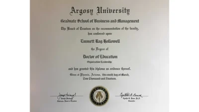 Argosy University Fake certificate PSD Template