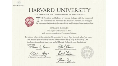 Harvard University certificate PSD Template