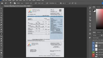 TENNESSEE MLGW UTILITY BILL EDITABLE PSD TEMPLATE