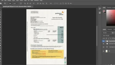 Spain Gas Natural Fenosa Bill Template Photoshop File