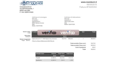 Italian Invoice Template V4