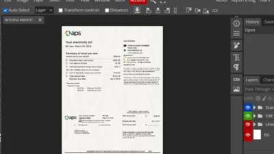 Arizona APS electricity bill psd template