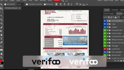 North Dakota Proof of address Water Bill psd template