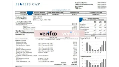 Illinois Peoples Gas Utility Bill Template