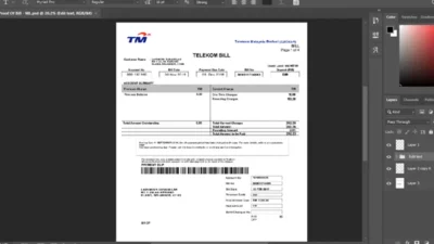 Malaysia TM company Telekom bill psd template