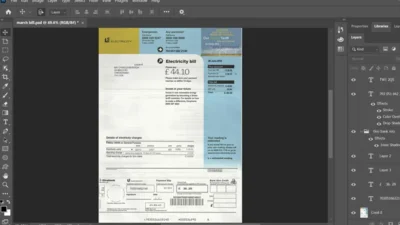 UK electriciy utility bill PSD Template