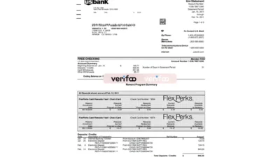 US Bank Stements AND Rewards Template