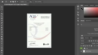 AQA Awarding Body GCSE Certificate PSD Template
