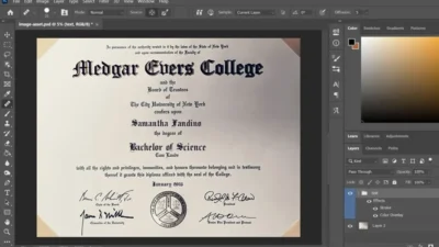 Medgar Evers College Certificate PSD Template