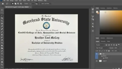 Morehead State University Certificate PSD Template