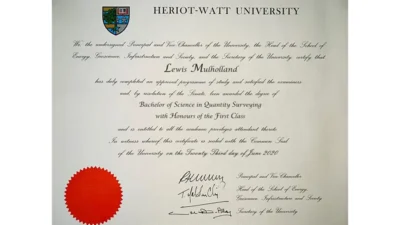 Heriot-Watt University Fake Certificate Template