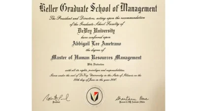 DeVry University Fake Certificate Template