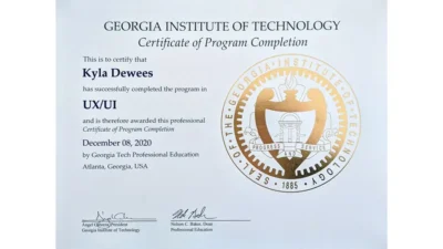 Georgia Institute of Technology certificate PSD Template