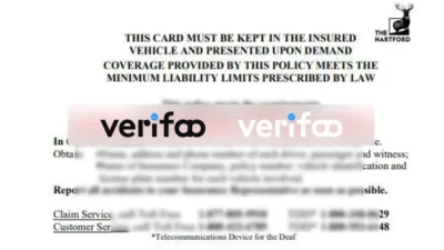 CALIFORNIA AUTOMOBILE INSURANCE IDENTIFICATION CARD