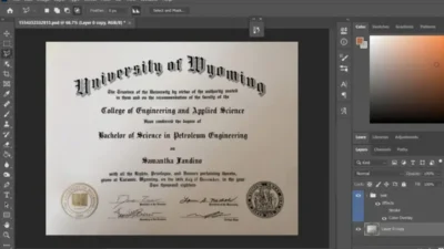 University Of Wyoming Certificate PSD Template