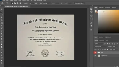 Fashion Institute Of Technology Certificate PSD Template