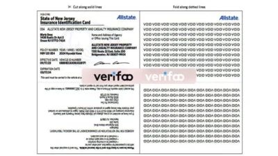 New Jersey Allstate Card Insurance Template in Word And PDF Format
