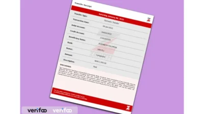 Zenith Nigeria Money Transfer Receipt Template