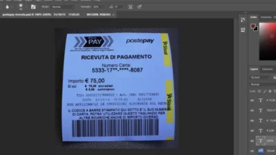 Italy PostePay receipt paper PSD Template