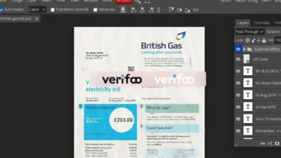 British Gas Bill Template Editable Utility Bill PSD v3