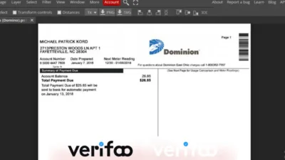 USA Dominion East Ohaio utility bill template – proof of Address