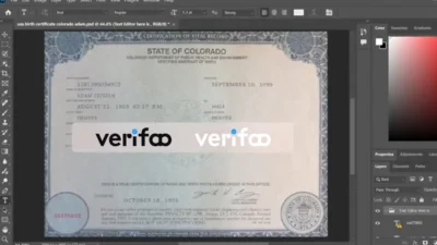 Colorado Birth Certificate PSD Template