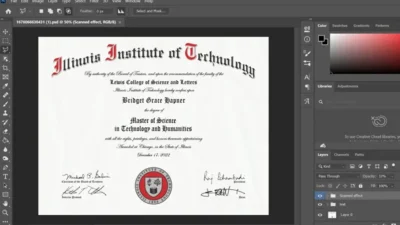 Illinois Institute Of Technology Certificate PSD Template