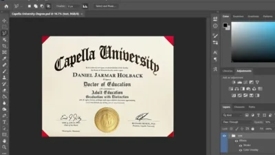 Capella University Certificate PSD Template