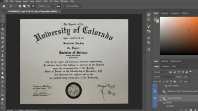 University Of Colorado Certificate PSD Template