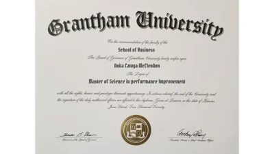 Grantham University Fake Certificate Template