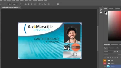 Aix-Marseille University Student ID Card PSD Template