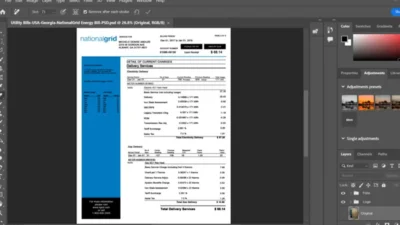 Georgia National Grid Utility Bill PSD Template