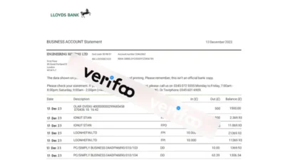Lloyds Bank Business Account Statement Editable Word And PDF Template