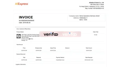 ALIExpress Invoice Template in Word And Pdf Format