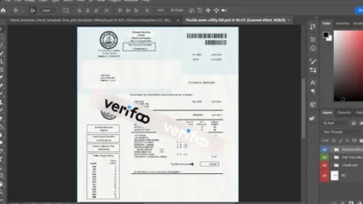 Florida Water Bill Template in psd format
