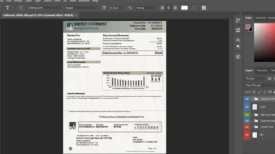 USA California Utility Bill Template psd v4