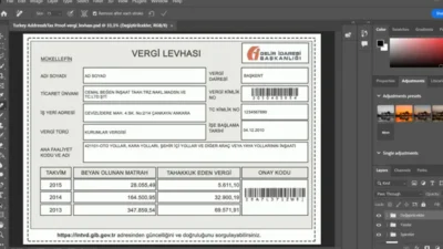 Turkey Proof of address psd template v2
