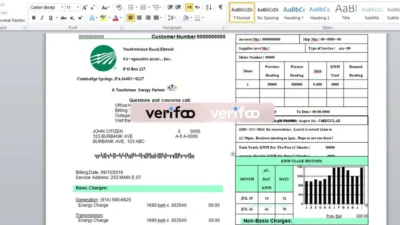 Northwestern Rural Electric utility bill Template(editable word and pdf format)