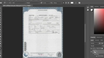 Usa Texas Birth Certificate PSD Template
