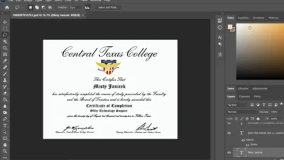 Fake Certificate From Central Texas College PSD Template