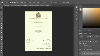 Fake Certificate From Council For National Academic Awards University PSD Template