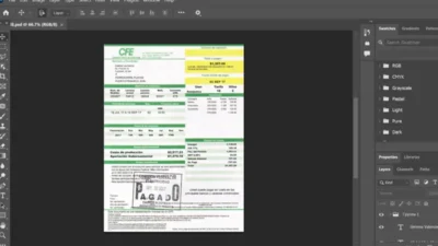 Mexican Federal Electricity Commission (CFE) utility bill psd template editable