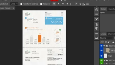USA VERMONT GREEN MOUNTAIN POWER ELECTRICITY UTILITY BILL PSD Template