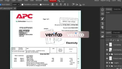 United Kingdom APC electricity utility bill PSD template