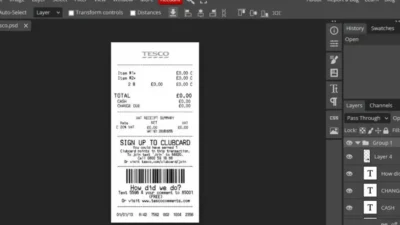 Fake Tesco Receipt template – editable psd file
