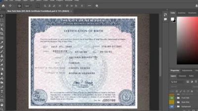 New York Birth Certificate Template in PSD Format